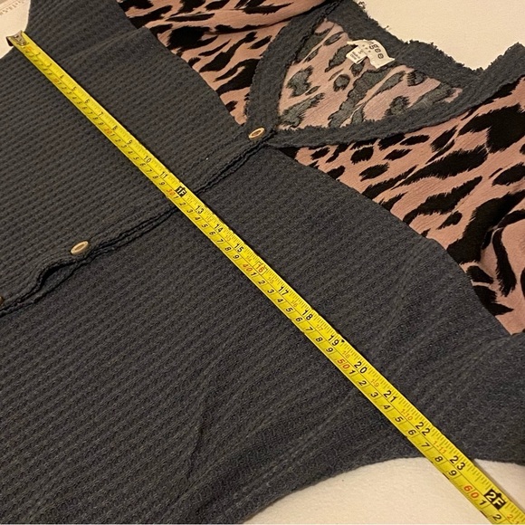 Umgee Women’s Waffle Knit Long  Sleeve Mixed Pattern Boho Peasant Size S - Picture 8 of 10